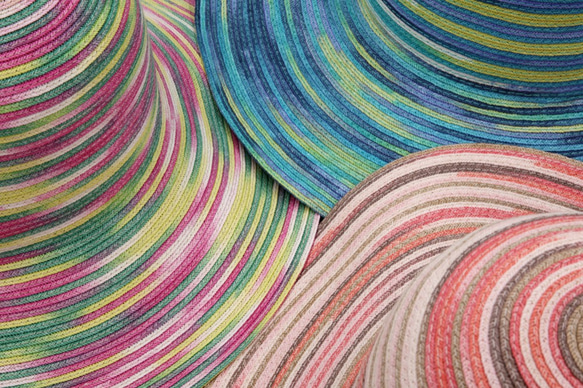 【紙布ホーム】ヨーロピアンスタイルウェーブハット（マゼンタ多色染め）紙糸織り 4枚目の画像