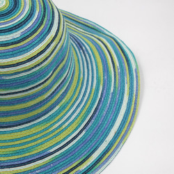 【紙布ホーム】ヨーロピアンスタイルウェーブハット（青多色染め）紙糸織り 1枚目の画像