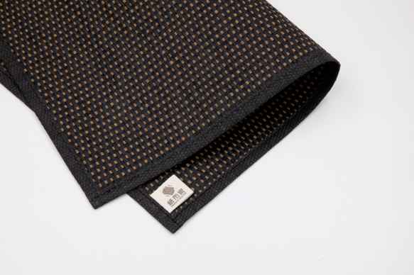 【紙布ホーム】ランチョンマット40×30cm天然素材紙糸織り市松模様黒 1枚目の画像
