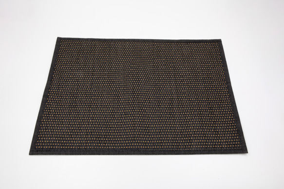【紙布ホーム】ランチョンマット40×30cm天然素材紙糸織り市松模様黒 3枚目の画像
