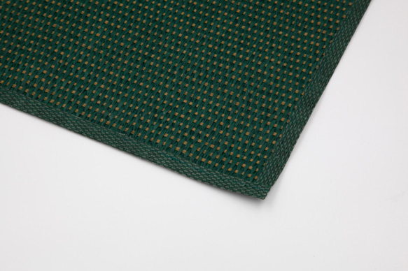 【紙布ホーム】ランチョンマット40×30cm天然素材紙糸織りチェック柄グリーン 2枚目の画像