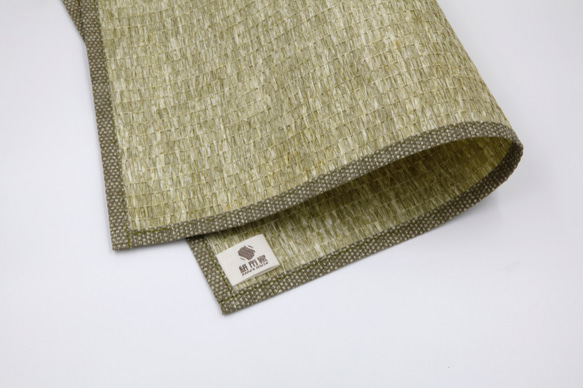 【紙布ホーム】ランチョンマット40×30cm天然素材紙糸織りストローグリーン 1枚目の画像