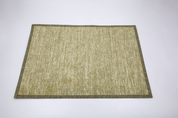 【紙布ホーム】ランチョンマット40×30cm天然素材紙糸織りストローグリーン 3枚目の画像