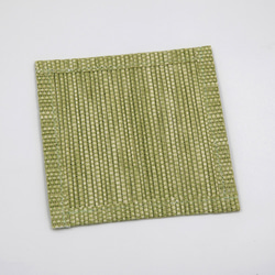 【紙布家】包邊杯墊 10*10cm 天然材質 紙線編織 草綠色 第6張的照片