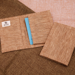 【紙布ホーム】紙糸織り名刺カバー/カードカバーライトブラウン 1枚目の画像