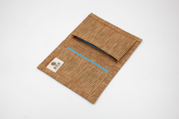 【紙布ホーム】紙糸織り名刺カバー/カードカバーライトブラウン 2枚目の画像
