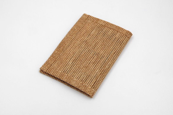 【紙布ホーム】紙糸織り名刺カバー/カードカバーライトブラウン 3枚目の画像