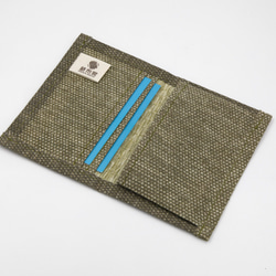 【紙布ホーム】紙糸織り名刺カバー/カードカバーストローグリーン 4枚目の画像