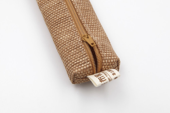 【紙クロス】紙糸で織った食器バッグ（薄茶）※食器は含みません 2枚目の画像