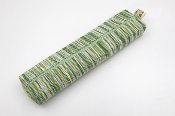 【紙布家】餐具袋大（波紋綠 ）紙線編織 ※不含餐具 第4張的照片