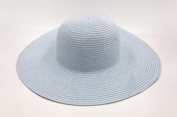 【紙布家】歐式波浪帽（淺藍色）紙線編織 第2張的照片