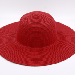 【紙布家】歐式波浪帽（紅色）紙線編織 第2張的照片