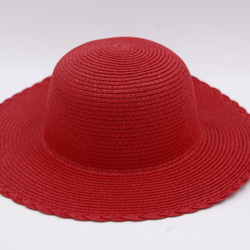 【紙布家】歐式古典花邊帽（紅色）紙線編織 第1張的照片