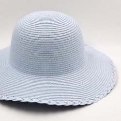【紙布家】歐式古典花邊帽（淺藍）紙線編織 第2張的照片