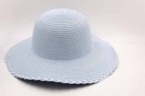 【紙布家】歐式古典花邊帽（淺藍）紙線編織 第2張的照片