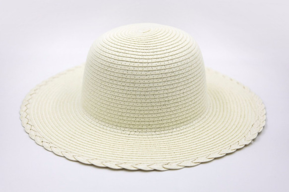 【紙布家】歐式古典花邊帽（白色）紙線編織 第1張的照片