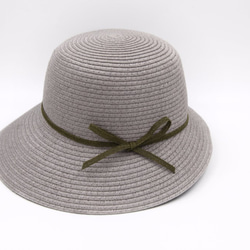 【紙布家】赫本帽（灰色）紙線編織 第2張的照片