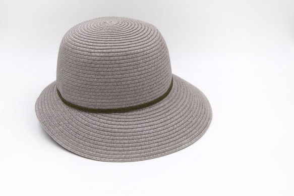 【紙布家】赫本帽（灰色）紙線編織 第4張的照片