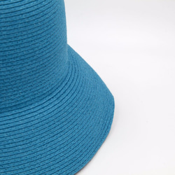 [ホーム]和紙布バケツ帽子/漁師の帽子（ターコイズ）紙編組 2枚目の画像