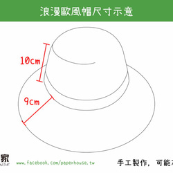 【紙布家】浪漫歐風帽（黑色） 紙線編織 第4張的照片