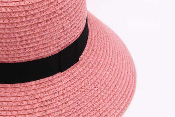 【紙布家】浪漫歐風帽（粉紅） 紙線編織 第2張的照片