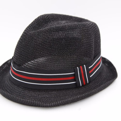 【紙布家】日式紳士帽網紋捲邊（黑色） 紙線編織 第1張的照片