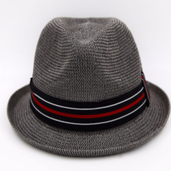 【紙布家】日式紳士帽網紋捲邊（灰色） 紙線編織 第2張的照片