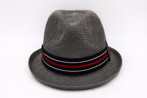 【紙布家】日式紳士帽網紋捲邊（灰色） 紙線編織 第2張的照片