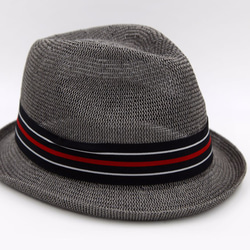【紙布家】日式紳士帽網紋捲邊（灰色） 紙線編織 第3張的照片