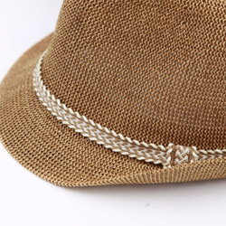 【紙布家】日式紳士帽網紋平邊（咖啡色） 紙線編織 第6張的照片