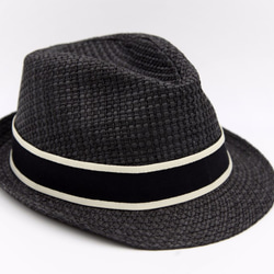 【紙布家】日式紳士帽（黑色） 紙線編織 第3張的照片