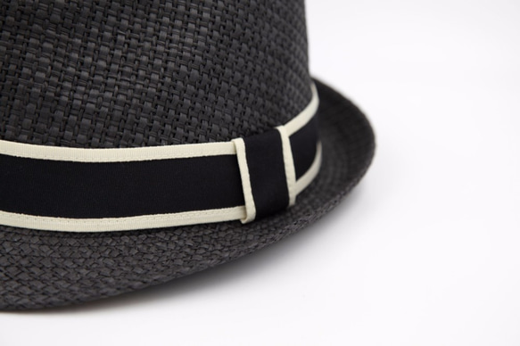 【紙布家】日式紳士帽（黑色） 紙線編織 第5張的照片
