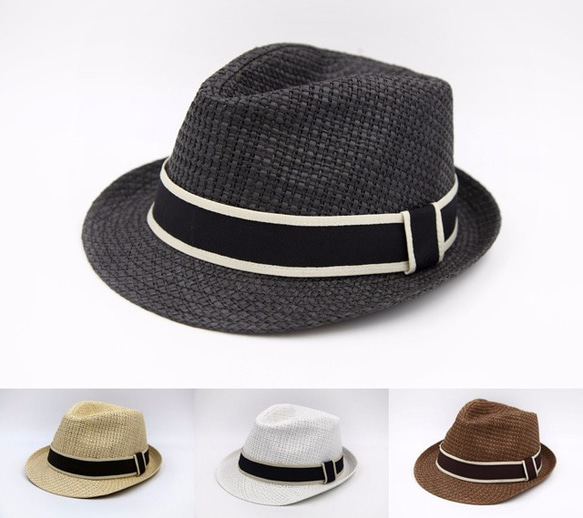 【紙布家】日式紳士帽（黑色） 紙線編織 第6張的照片