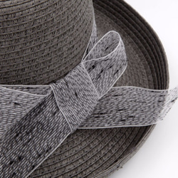 【紙布家】捲邊帽寬飾帶（灰色） 紙線編織 第2張的照片