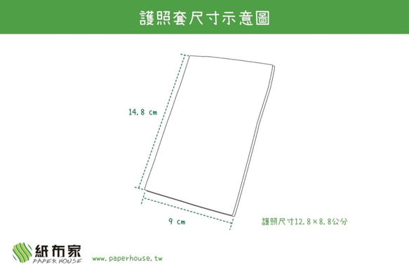 【紙布家】護照套（墨綠） 第3張的照片