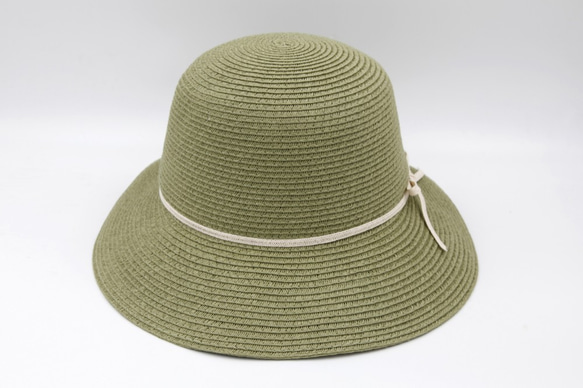 【紙布家】赫本帽（軍綠色）紙線編織 第3張的照片