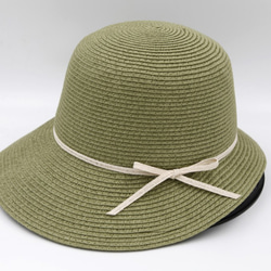 【紙布家】赫本帽（軍綠色）紙線編織 第2張的照片