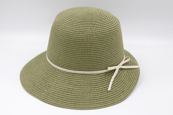 【紙布家】赫本帽（軍綠色）紙線編織 第1張的照片