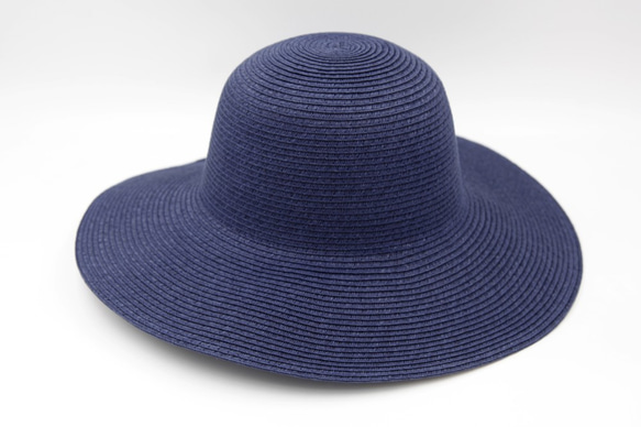 【紙布家】歐式波浪帽（深藍）紙線編織 第1張的照片