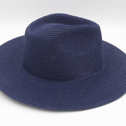 【紙布家】大帽簷紳士帽（深藍）紙線編織 第4張的照片