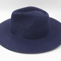 【紙布家】大帽簷紳士帽（深藍）紙線編織 第5張的照片