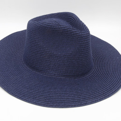 【紙布家】大帽簷紳士帽（深藍）紙線編織 第6張的照片