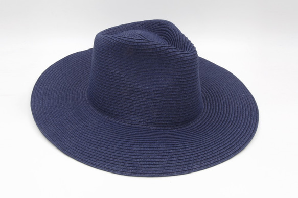 【紙布家】大帽簷紳士帽（深藍）紙線編織 第6張的照片