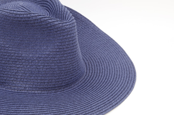 【紙布家】大帽簷紳士帽（深藍）紙線編織 第2張的照片