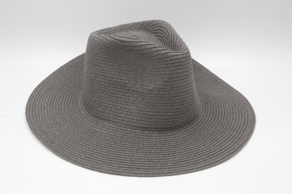 【紙布家】大帽簷紳士帽（灰色）紙線編織 第4張的照片
