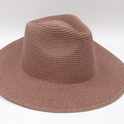 【紙布】大つば紳士帽子（グレーパープル）紙糸織り 1枚目の画像