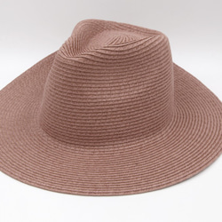 【紙布】大つば紳士帽子（グレーパープル）紙糸織り 4枚目の画像