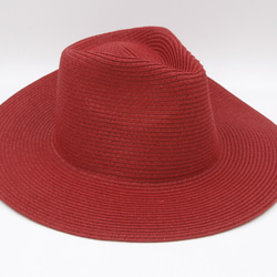 【紙布家】大帽簷紳士帽（紅色）紙線編織 第1張的照片