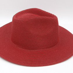 【紙布家】大帽簷紳士帽（紅色）紙線編織 第5張的照片
