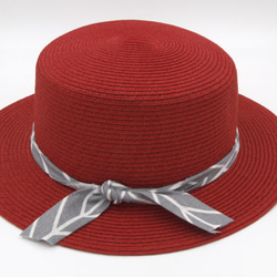 【紙布家】小禮帽（紅色）紙線編織 第3張的照片